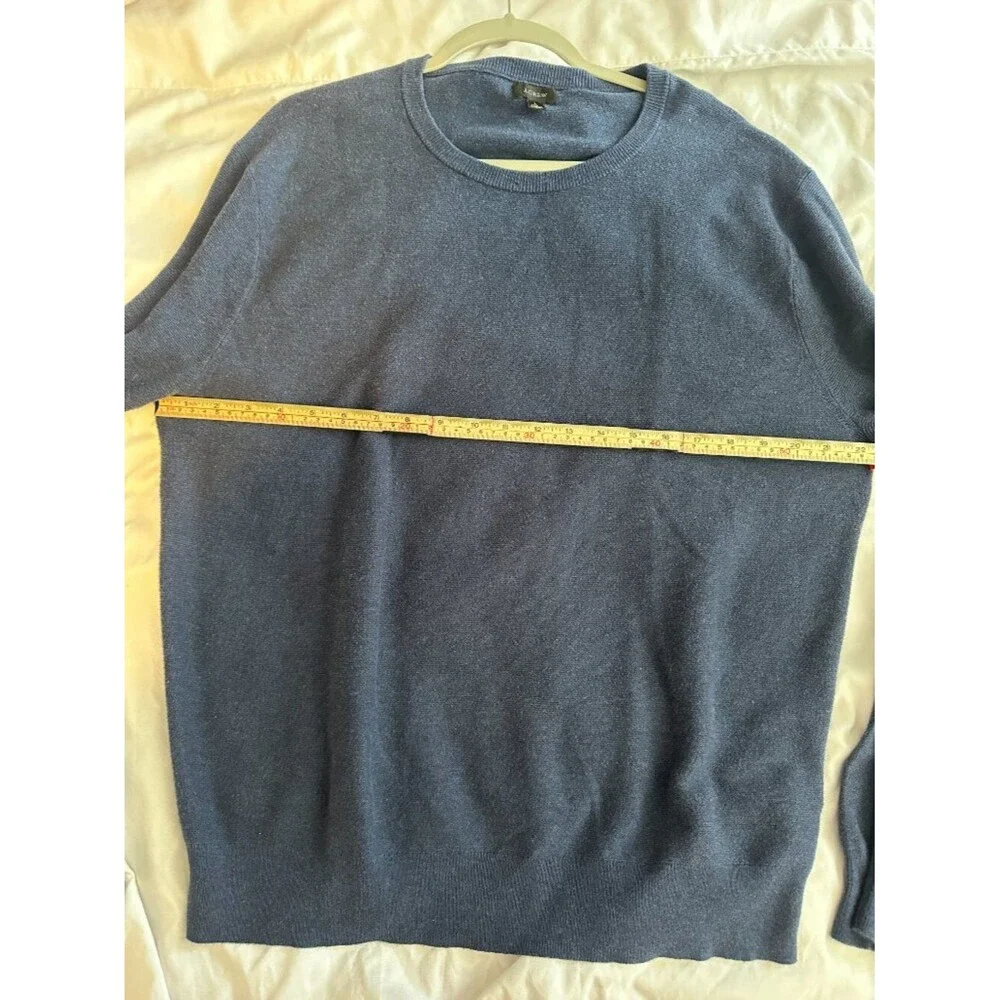 J.Crew Cotton Sweater Men Large Blue Crewneck Knit Casual Minimalist Classic